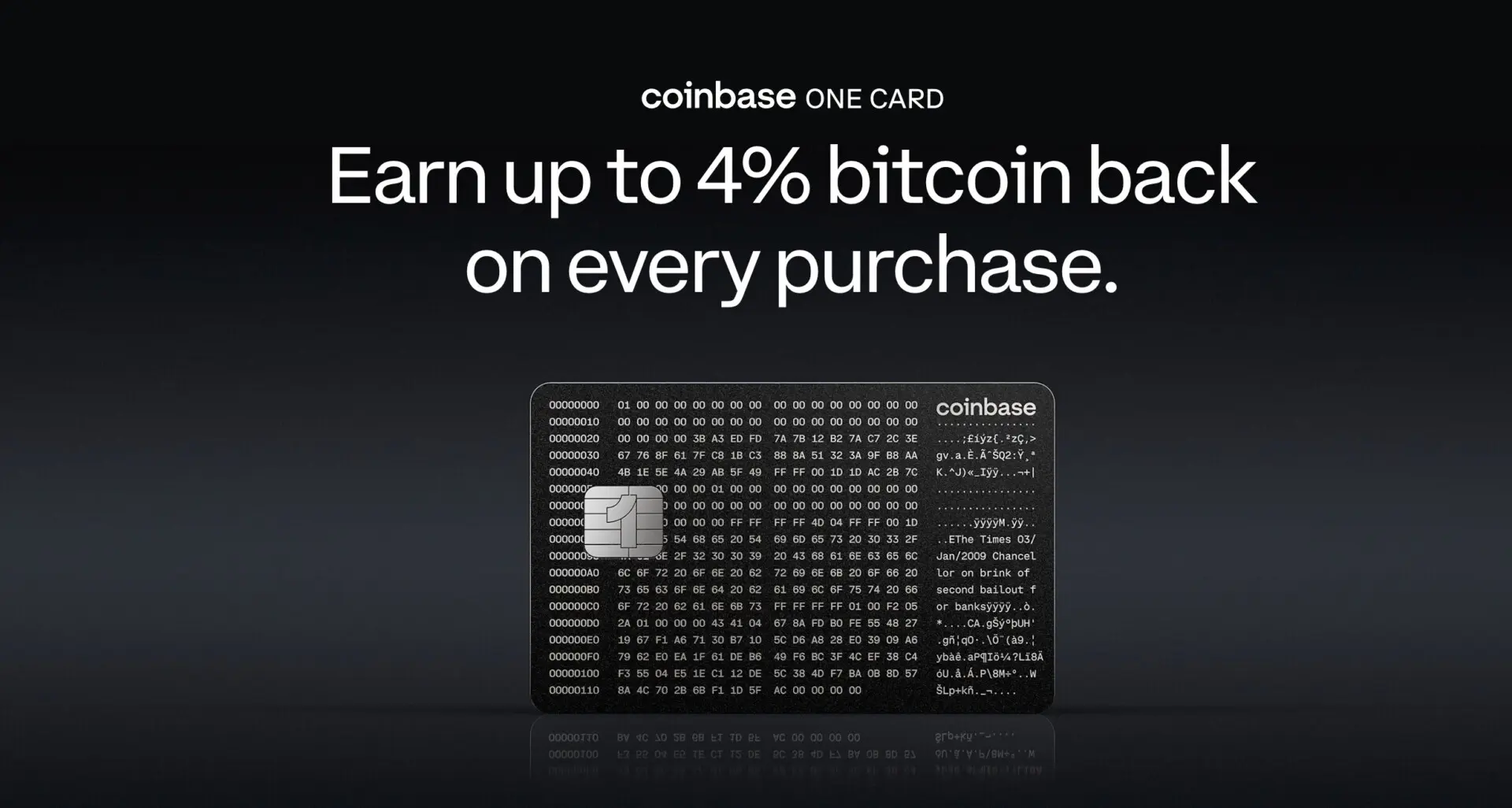 Coinbase Launches One Card, Promises 4% Bitcoin Cashback on Every Purchase